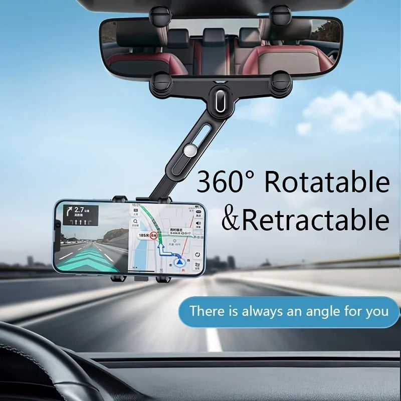 360° Car Rearview Mirror Mobile Phone Holder